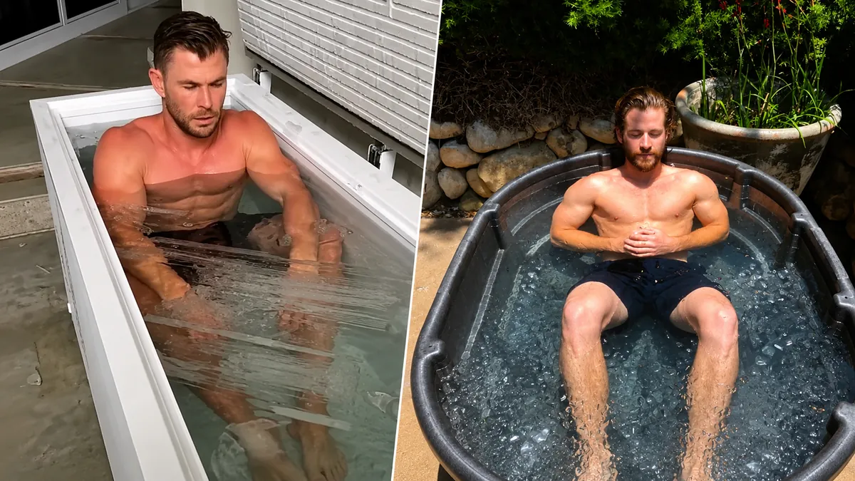 نمونه استفاده ورزشکاران از وان یخ و Cold Plunge